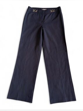 Ann Taylor Navy Wide-Leg Pants with Silver Accent